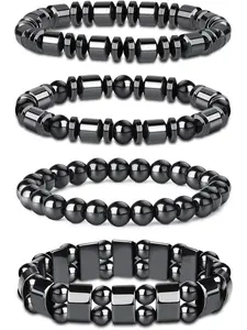 4Pcs Hematite Bracelet for Men Women Bangle Bracelet Magnetic Tiger Eye Bracelets