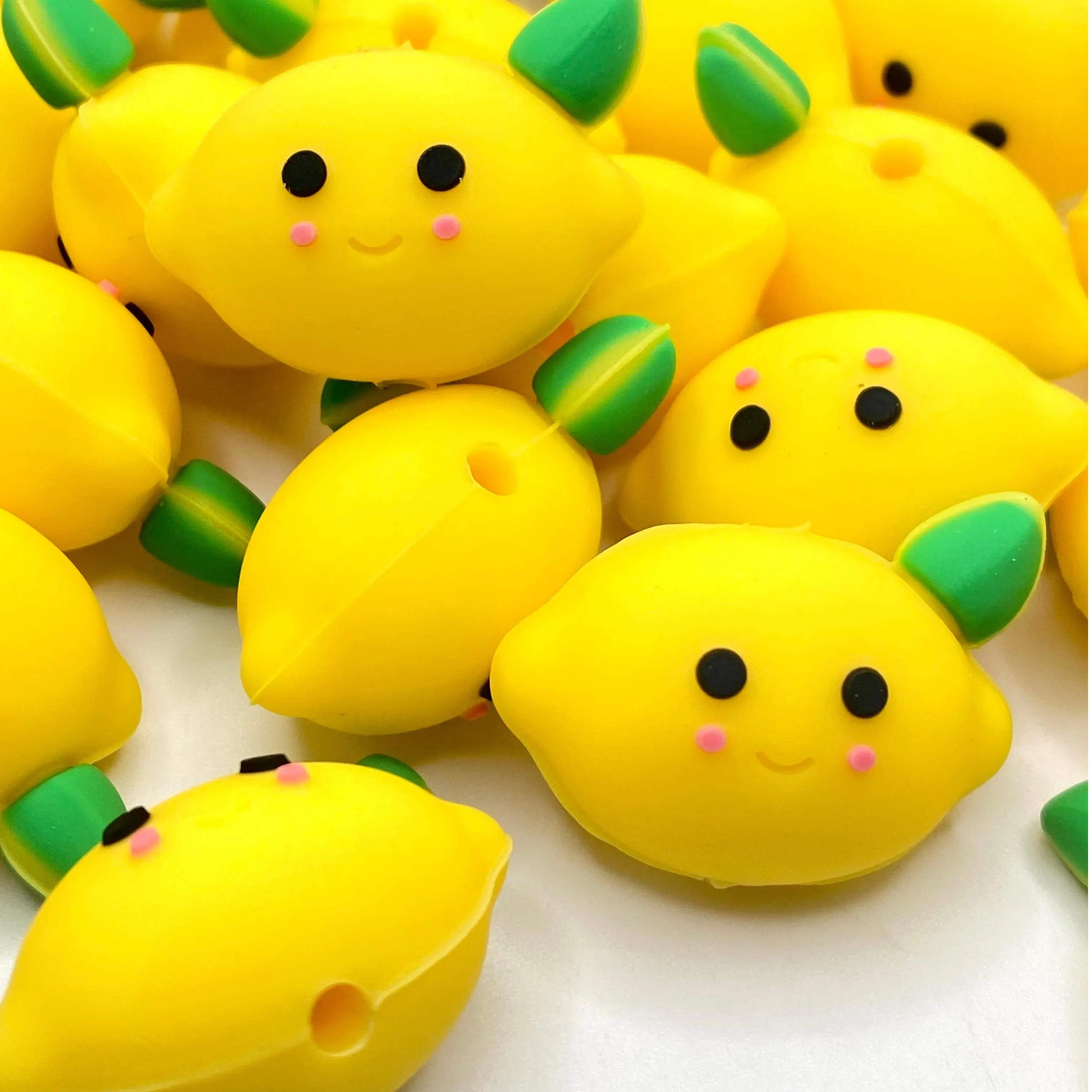 1pc When Life Gives You Lemon, Make Lemonade 3D Silicone Focal Beads - Beaded Pens Keychain Crafting
