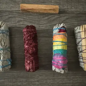 Smudging Tools: White Sage, Dragon Blood Sage & 7 Chakra Sage, Palo Santos, White Sage with Palo Santos for Spiritual Healing