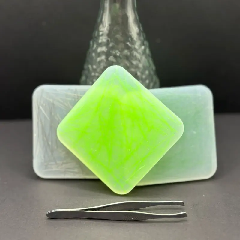 Bright Green Trich Relief Silicone Picky Pad 3 Pack 2.5" x 2.5" Textured Fidget Pads for Trichotillomania Skin Picking ADHD Anxiety Stress Relief Handmade Unique