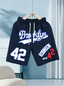 Men's Brooklyn 42 Robinson Drawstring Basketball Shorts, Loose Fit Athletic Streetwear, Athleisure Shorts, Boho Style Fitted Shorts, Comfortable Sports Wear, Cool Sports Shorts