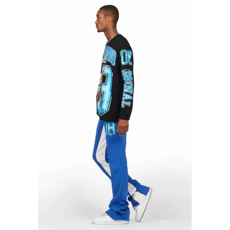 Fields Black/Royal Double Layer T-Shirt/Baggy Pant Set