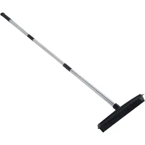 Multifunction Telescopic Carpet Broom, Pet Hair Dust Removal Tool for Fluff Carpet, Hardwood Floor, Tile, Window, Daily Household (Black)