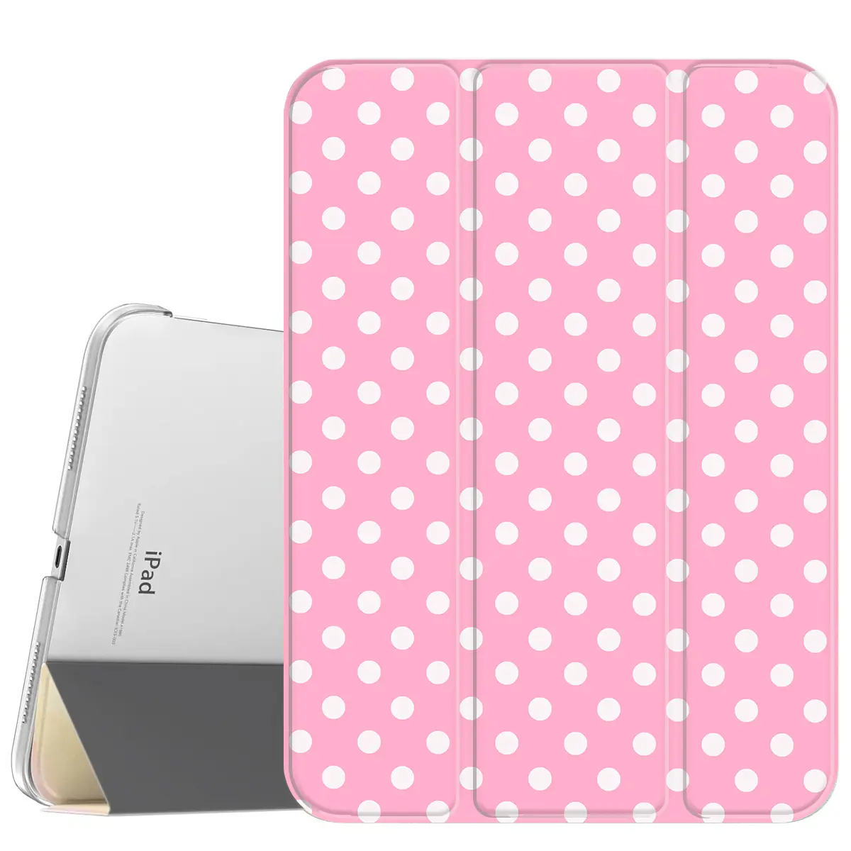Pink Dot Case for iPad A16 2025 / iPad air 6/ iPad mini 6 Air, Pro 4,5,6,7, Slim Stand Cover with Soft Translucent Frosted Back Pencil Slot, for Samsung Galaxy Tab S9 S6,7,8,9,10FE + A7 LTE Tablet Cases