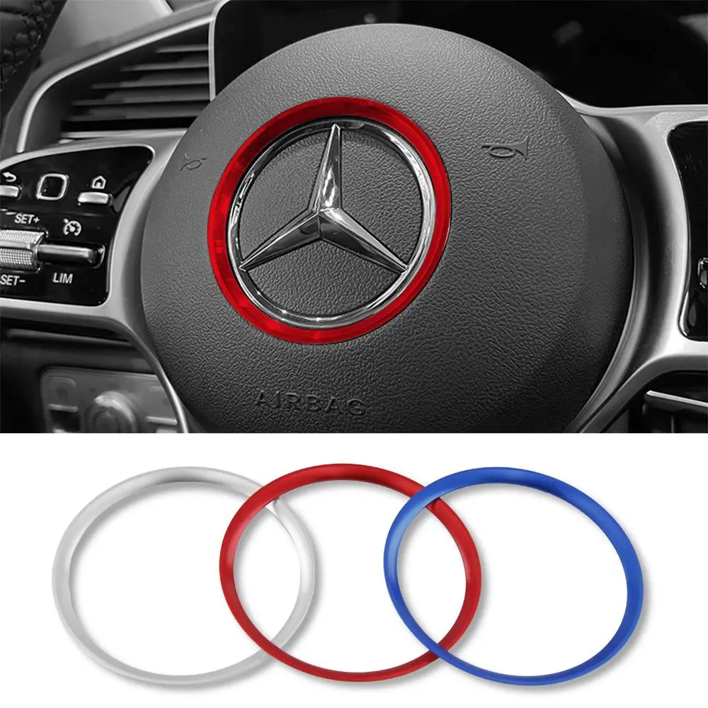 For Mercedes A B Class W177 V177 W247 CLA C118 X118 GLA H247 GLB X247 2019 2020 2021 2022 Car Steering Wheel Trim Ring Stickers