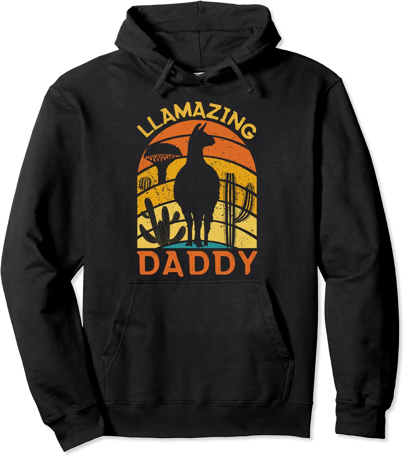 Llama Daddy Llamazing Retro Llama Alpaca Fathers Day Dad Pullover Hoodie - Emilyschwe Shop 48B0BRHTDF1S