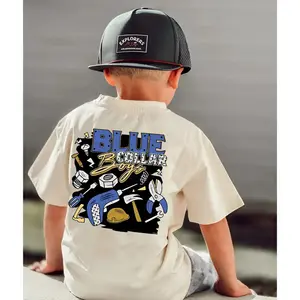 Blue Collar Youth shirt ( On Back), Boy clothing, Short Sleeve Cotton Tee, Summer Outfit, Gift For Son