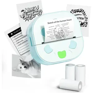 Sticker Printer, PrintPods Mini Printer, Bluetooth Portable Sticker Maker with 3 Rolls Paper, Print Pod Inkless Thermal Printers For iPhone, Impresora Portátil For Notes, Journal, DIY, Kids Gift