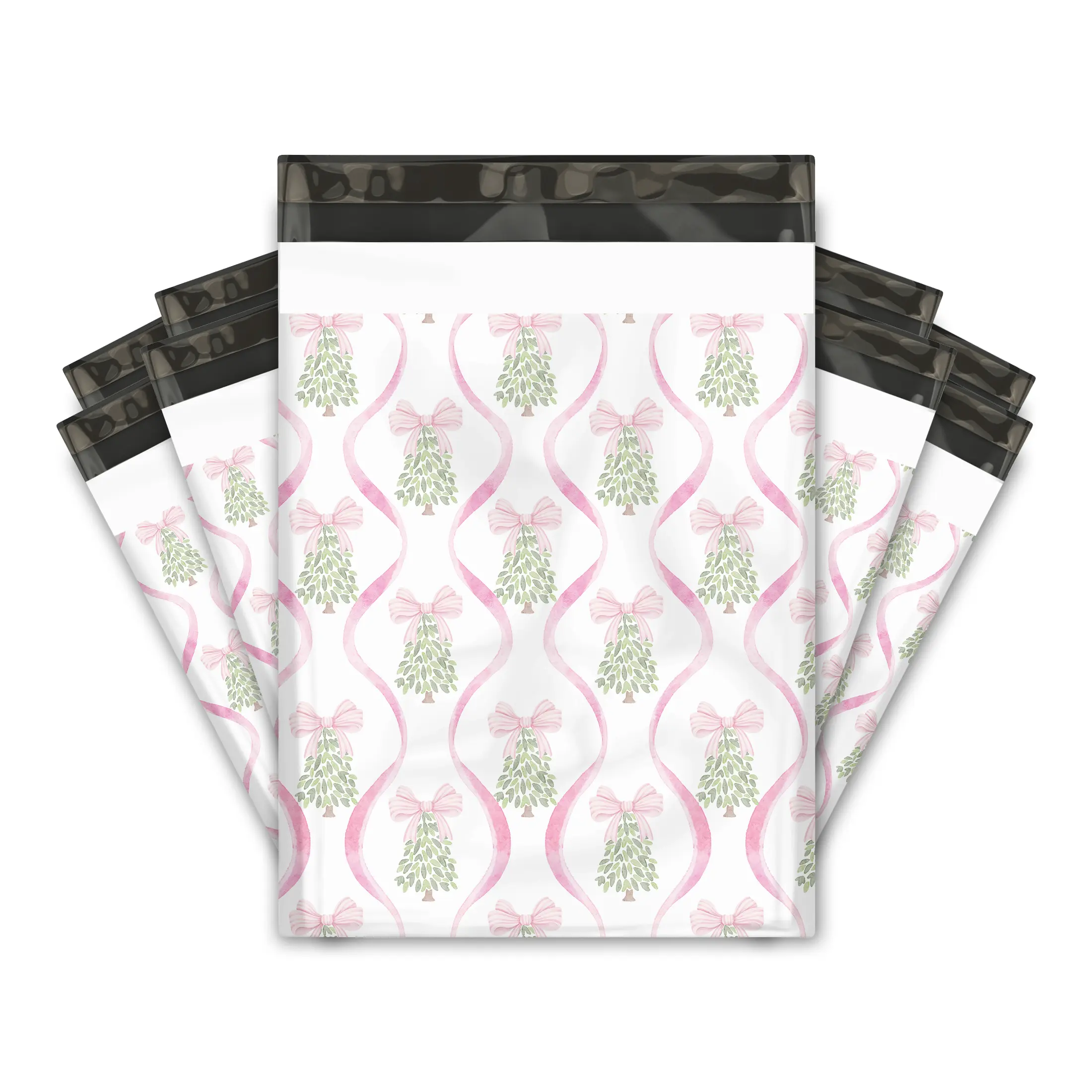 10x13 Christmas Trees and Bows Poly Mailers – Shipping Bags for Small Business