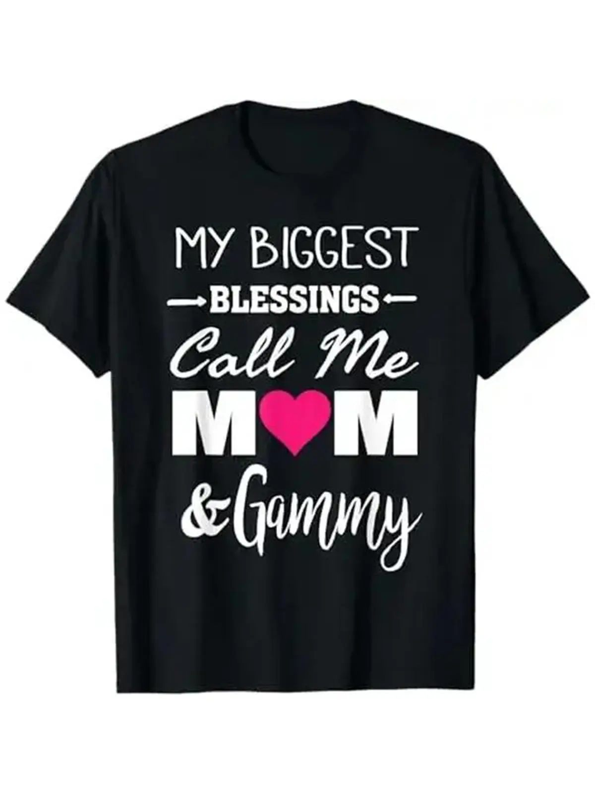 Premium Soft Cotton Womens Unisex Mom Gammy Blessings Heart Crew Neck Graphic Tee summervibes Summer Wins Mother's Day Birthday Gift Black Friday Cyber Monday Sports & Outdoors