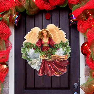 Designocracy 8461068H-DG 24 x 18 in. Snowfall Angel Holiday Door Decor