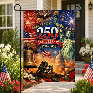 250 Anniversary Usa Garden Flags for Outside, 250 Anniversary USA Flag with Eagle Design, Patriotic 4th of July Decorations 1776-2026  Yard Sign Double-Sided Waterproof Flag 12x18 Inch 250 Year American Flag