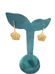 Women's Vintage Clover Flower Drop Earrings, Silver Matte Finish, Ideal for Special Occasions
