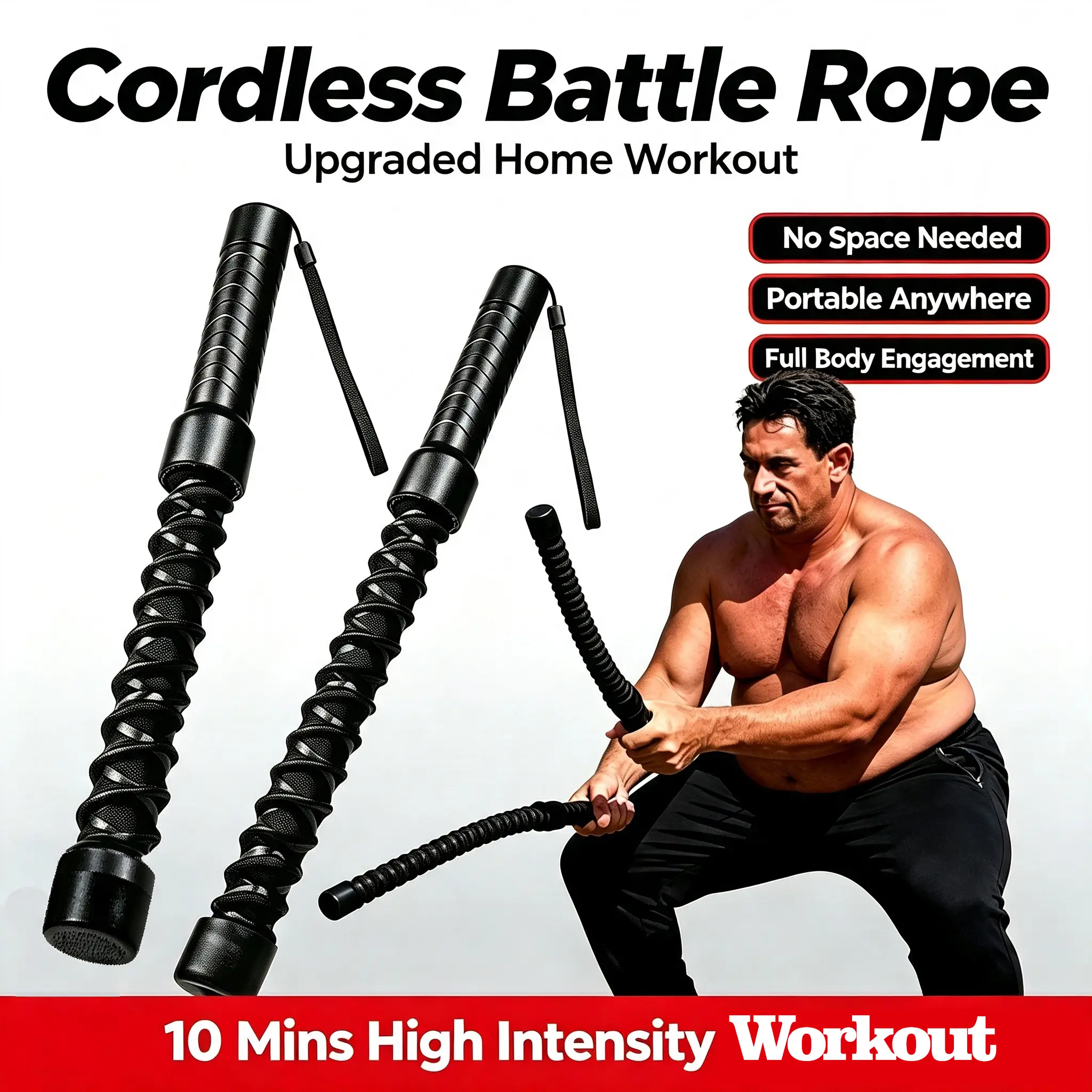 Unisex Quiet Rope-Free 2-Pack Stretch Ropes, Portable Compact Apartment-Friendly Home Gym Fitness Equipment, Low-Impact Full Body Core Workout Strength Training Gear for Women Beginners