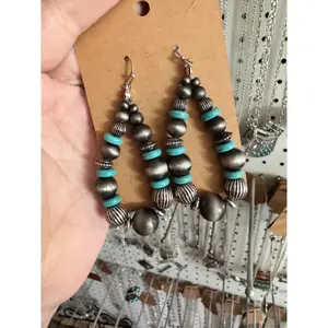 Western Beaded Teardrop Earrings