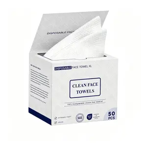 Clean skin towels XL，Upgrade Magnetic Box Disposable Face Towels，100% USDA Biobased Face Towel, Soft Face Towel for Home Bathroom Outdoor Travel, Eczema Association Accepted, Makeup Remover Dry&Wipes, Ultra Soft, 1 Pack, 50 Count