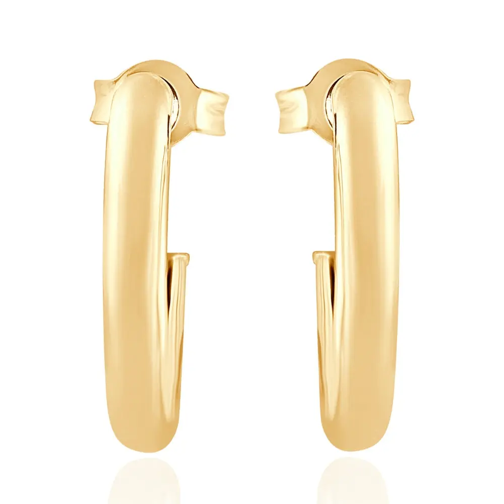 14k Yellow Gold 3mm Small Women's Hoop Earrings .5"  Tall 1 grams