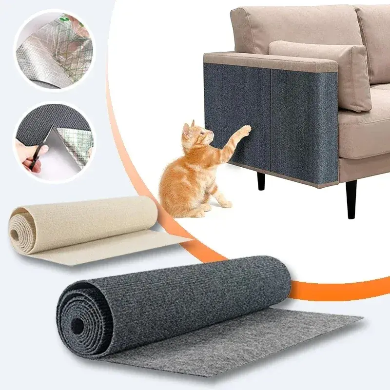 Self-Adhesive Cat Scratching Pad, Wall-Mounted Trimmable Pet Product for Sofa Protection & Paw Sharpening