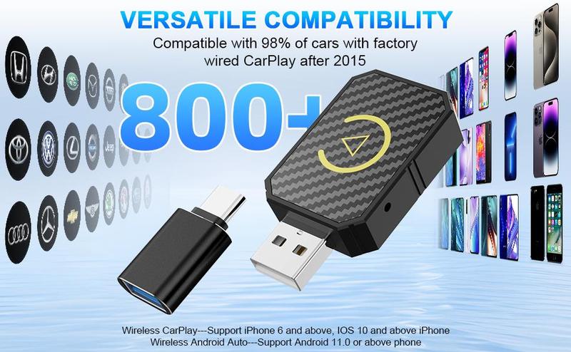 Wireless CarPlay adapter small car play dongle mini CarPlay wireless adapter for Apple for iPhone iOS 11 + for OEM wired car model 2017 +