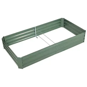 Aoodor Outdoor Galvanized Raised Garden Bed 6' x 3' x 1', Container Gardening - Reinforced Galvanized Steel Planter Box for Vegetables, Patio, Outdoor Yard