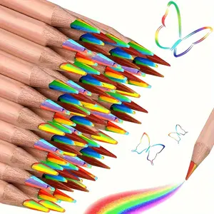12/16/50 Rainbow Art Mixed Color Wooden Pencils, 7-In-1 Multi-Color Gradient Drawing Pencils, Advanced Art Tools for Sketching, Watercolor, Graffiti, Art Supplies Set, Artist Pencil Set