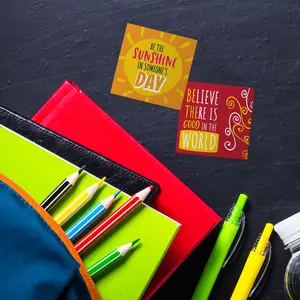 Kids' Affirmation Lunch Box Notes / 3.5" Square Motivational Lunch Box Cards / Pack Of 60 Encouraging Mini Notes