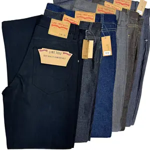 LIME TREE Men's Regular Fit Straight Leg Denim Jeans Size 30-52 Menswear Classic, Fashion Stylish Trouser Cotton Streetwear Pants Wetsuit Beige