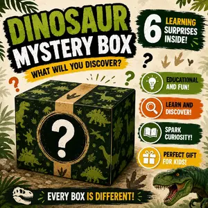 Dinosaur Mystery Learning Box, Kids' Educational Activity Adventure Kit