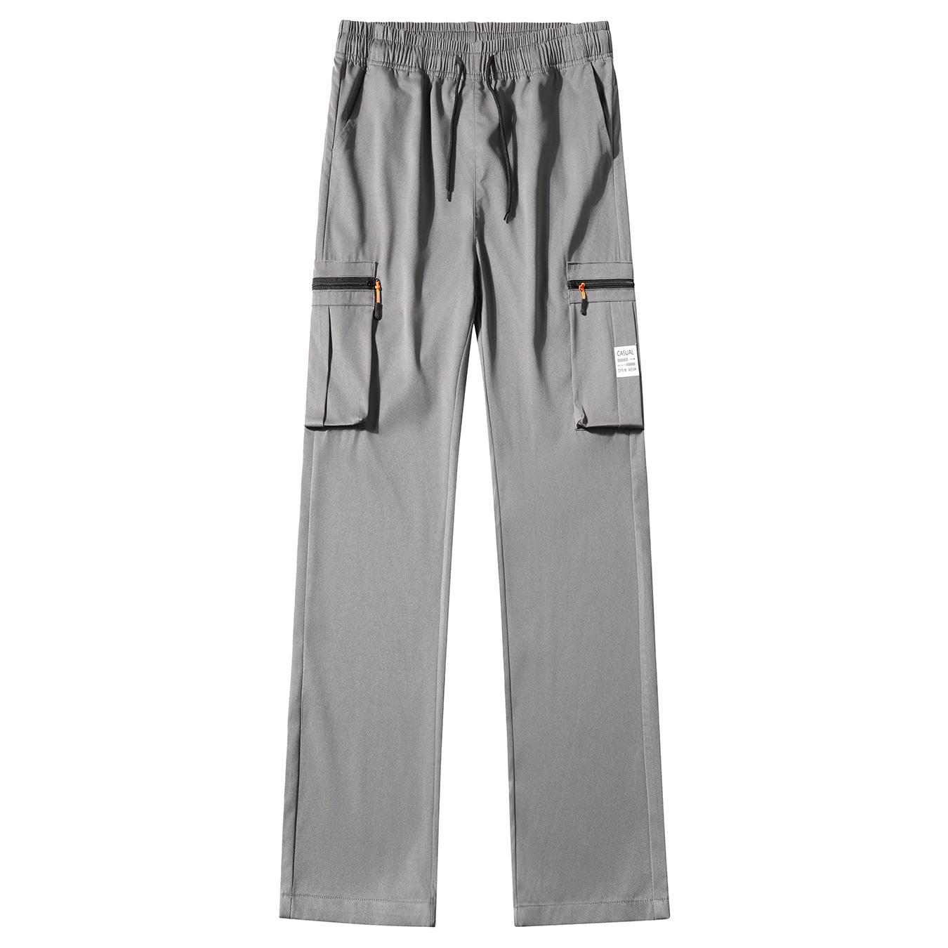 Men’s slim-fit cargo joggers, quick-dry athletic pants with drawstring and zippered pockets, lightweight workout trousers for gym and everyday wear