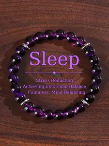Stay Sleep Elastic Bracelet - 8mm Purple Quartz, Purple Ombre, Stress Relief Gemstone, Perfect Gift For Any Occasion