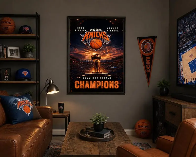 New York Knicks Champions Poster 2026, Once A Knick Always A Knick Print, NBA Finals Championship Wall Art, Madison Square Garden Decor