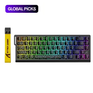 Attack Shark X68 HE Wired Gaming Keyboard, 8000Hz Rapid Trigger Keyboard with Magnetic Switch, Adjustable Actuation, RGB Lighting for PC, Backlit Keyboard