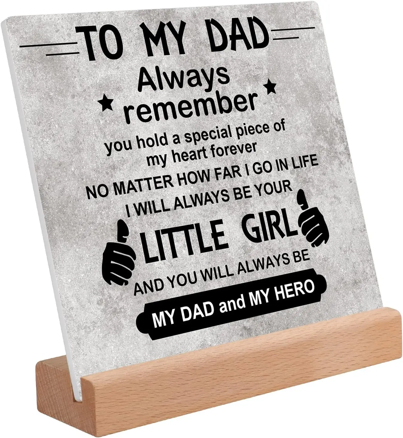 Cyrstal Fathers Day Gift from Daughter Dad Gifts for Fathers Day Acrylic Plaque Father's Day Gifts for Dad Desk Decorative Sign for Home Office with Special Message and Crystal Finish