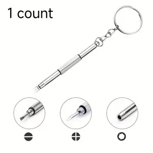 3-In-1 Mini Screwdriver for Glasses, Portable Keychain Multi-Functional Screwdriver, Switchable Heads for Sunglasses and Watches
