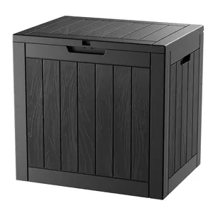 31-Gal Resin Deck Box, Weatherproof Outdoor Storage Box  – Large Home & Garden Organizer for Cushions, Tools, Pool Accessories