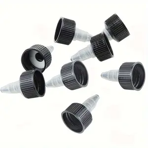 15pcs Black & Natural Twist Top Caps, Bottle Cap Replacement Caps for Squeeze Bottles Paint Bottles, Dispensing Caps for Crafts, Art, Glue and More