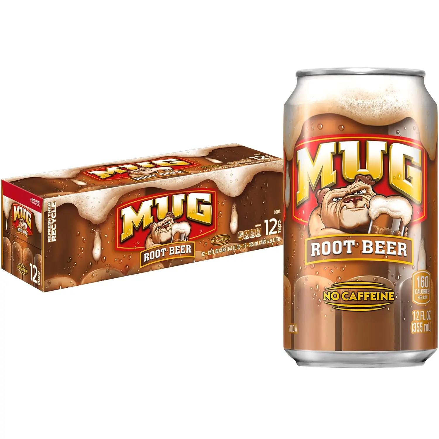 Mug Root Beer Soda Beverage - 12 Fl Oz Cans (Pack of 12), Drink