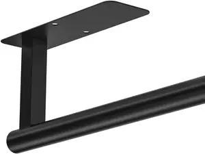 Paper Towel Holder Under Cabinet No Drilling, Self Adhesive Paper Towel Holder Wall Mount for Kitchen Rack, Under Counter Napin Holder No Drill, 304 Stainless Steel Matte Black