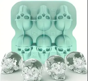 Skull Shaped Silicone Ice Mold - Multi Grid Ice Cube Tray - Chocolate Mold