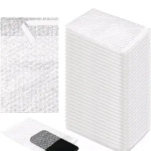 BubbleGuard Brand 6x8.5 Inches Transparent Bubble Bags Self-Sealing Pack of 100 for Packing Storing Moving and Shipping Fragile Items