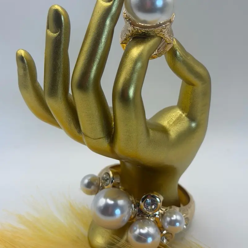She’s a Millionaire Faux Pearl Ring & Cuff Bracelet