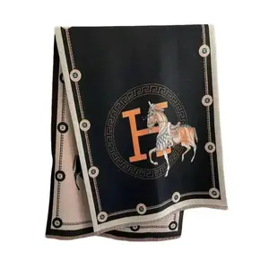 2026 New Women’s Plaid & Solid Scarf – Embroidered Thick Wide Brim Fall Winter Warm Layering Accessory, TikTokShopBlackFriday Offer