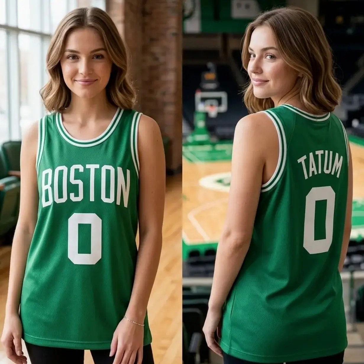 Tatum Boston Basketball Mesh Jersey, Classic Green Mesh Tank Top Breathable Fabric with White Accents #0, Perfect Gift for Basketball Fan