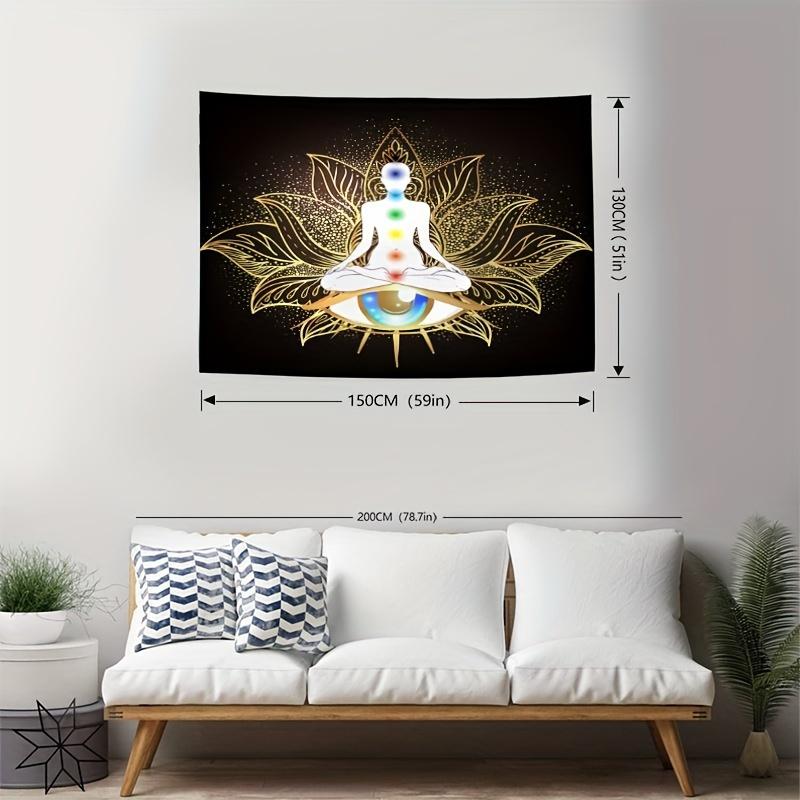for Lotus & Meditation Portrait Tapestry - Soft Brushed Fabric Wall Hanging for Living Room, Bedroom, Dorm Decor, Zen Home Decor