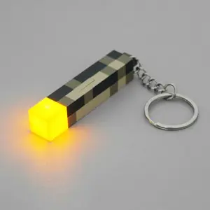 Glowing Anime Game Character Keychain, Classic Torch Design Light-Up Keyring, Fashion Plastic Pendant for Backpacks & Gifts