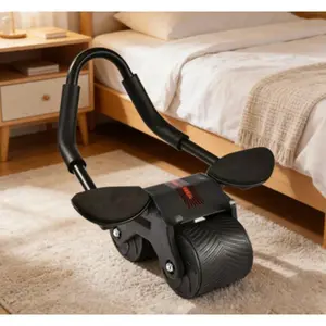 Upgraded Automatic Rebound Ab Roller with Thickened Elbow Support, Anti-Slip Core Strength Training Device, Portable Home Gym Abdominal Exercise Equipment, Sturdy Fitness Tool for Men Women and Beginners, Abdominal Wheel Roller