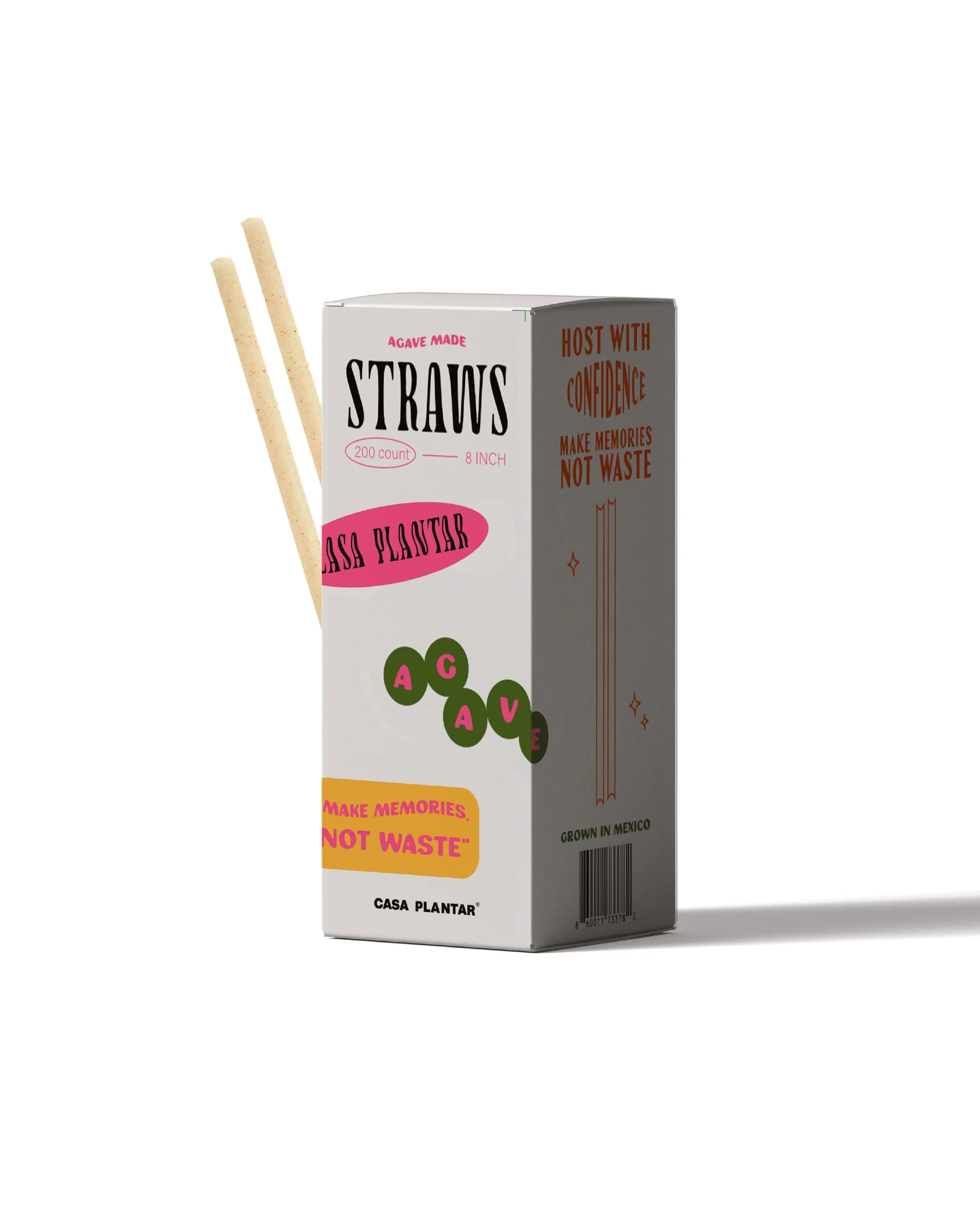Organic Agave Straws - Decomposable 8" Standard Straw - 200 count