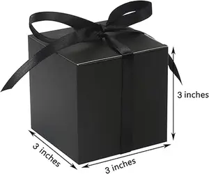 Premium Gift Wrapping Options - 3x3x3 Inches Black Box with Satin Bow for Special Occasions & Professional Presentation