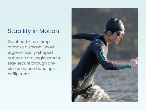 SHOKZ OpenSwim Pro - Open-Ear Bone Conduction Bluetooth Headphones & 32GB MP3 Player, IP68 Waterproof, Secure Fit for Workouts, Running and Swimming