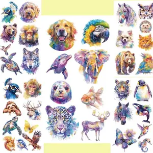 10-Pack of Colorful Animal Cartoon Tattoos: Long-Lasting, Cute Dog Clavicle Stickers—Waterproof and Suitable for Face